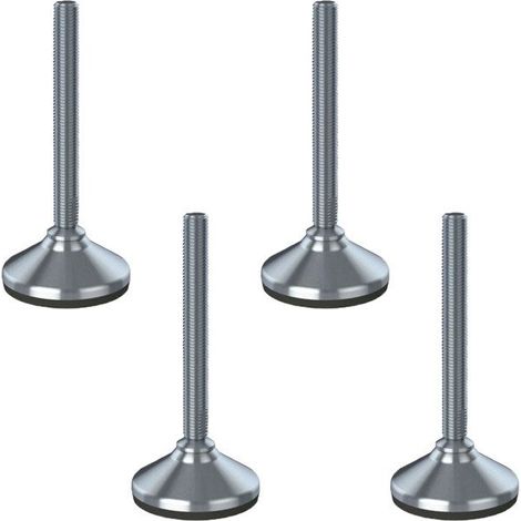 construction site equipment stainless steel leveling foot base 16x150x80mm and anti-vibration pad 1500 kg-Set 4