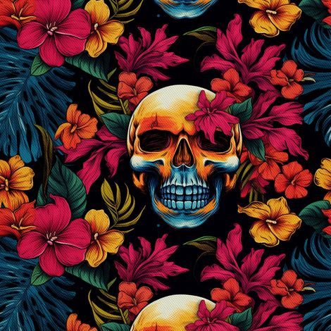Tela Oxford decorativa para exteriores - Motivo de calavera I DX4912 (1/5)
