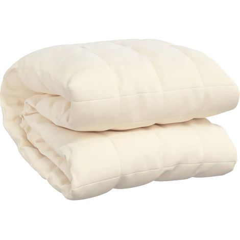 Weighted Blanket Light Cream 235x290 cm 15 kg Fabric vidaXL
