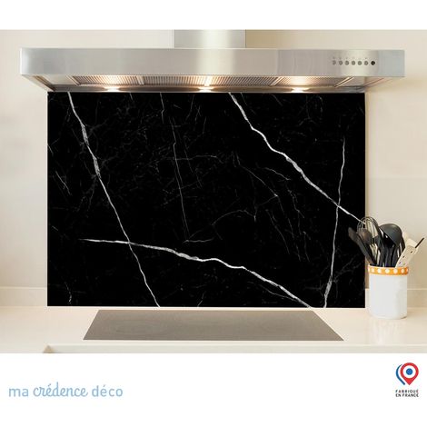 Fond de hotte : Marbre noir - Alu composite - 60 cm - 45 cm (1/5)