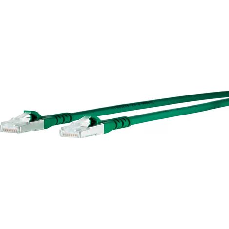 Metz Connect 1308451555-E RJ45 Patchkabel CAT 6a S/FTP 1.50 m Grün mit Rastnasenschutz 1 St. (1/2)