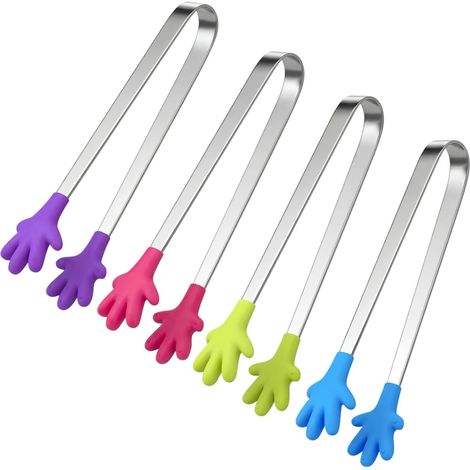 4 Pièces Mini Pince Bonbon Candy Bar Pinces à Sucre Multifonctions en Acier Inoxydable Pince à Glace pour BBQ Douceur Glaçons Salade (1/5)