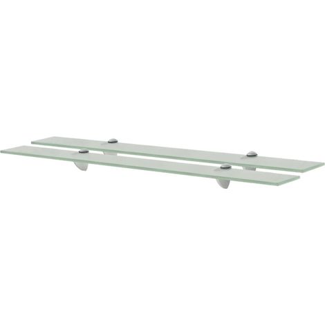 2 Étagères Tablettes en Verre 80 cm Blanche à fixer pour une décoration moderne et épurée