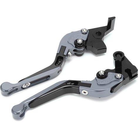 Lot de 2 leviers de frein et d'embrayage réglables en alliage d'aluminium CNC pour moto YAMAHA XJ6 DIVERSION 2009-2015 (gris) (1/5)