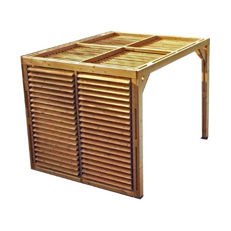 Pérgola de jardín de madera 313x234 cm – Toldo con protección visual ajustable – Tratamiento térmico 215°C – THO2331VT Foresta