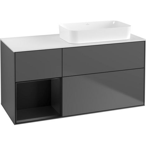 V&B Waschtischunterschrank Finion 120x60 cm, Reg li bla m Lac, Anthrac. m (1/2)