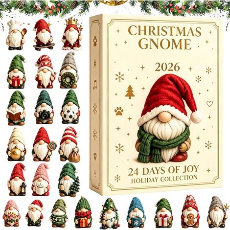 Calendrier de l'Avent 2026 Figurine gnome décorative à collectionner
