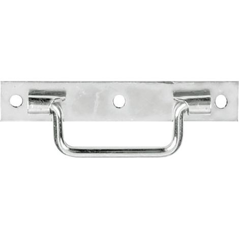 Maniglia Platino con Angoli Quadrati L140mm Zincato Bianco - Afbat
