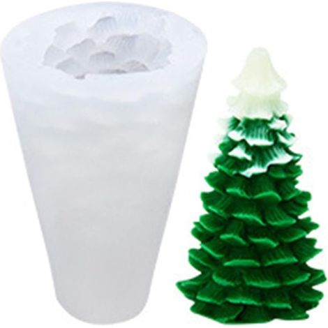 Moule à bougie sapin de Noël 3D, moule à savon en résine silicone à faire soi-même, moules à pâtisserie pour décorations de Noël (1/2)
