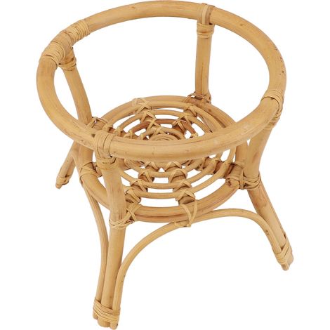Cache-pot Support Plante en Rotin Minimaliste Stable Diamètre 24 cm, Étagère à Fleurs pour Jardin Intérieur Extérieur, Patio Balcon (1/5)