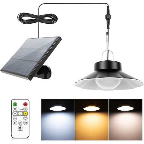 Outdoor Indoor Solar Light with Remote Control, Temperatures, 5 m Cable for Garden, Terrace, Balcony (1/4)