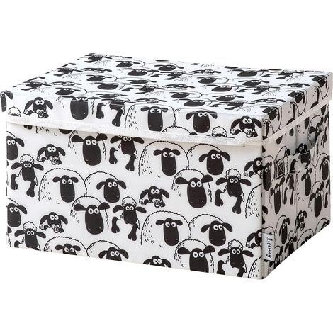 Boîte de rangement avec couvercle fond blanc Lifeney Shaun le mouton (1/5)