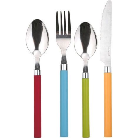 Cubertería de 24 piezas Happie colors Mango de plástico - (1/5)