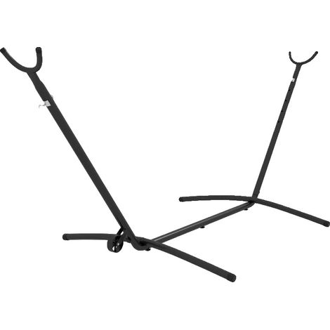 Support de hamac, structure en acier robuste, capacité de charge jusqu'à 220 kilogrammes, hauteur réglable avec 6 trous (1/5)