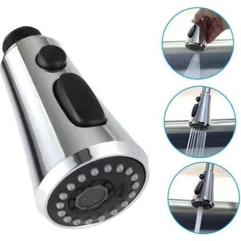 FOREHILL Spruzzatore per rubinetto da cucina estraibile a 3 modalità, testina di ricambio per lavello da cucina G1/2 per lavandino del bagno (1/5)