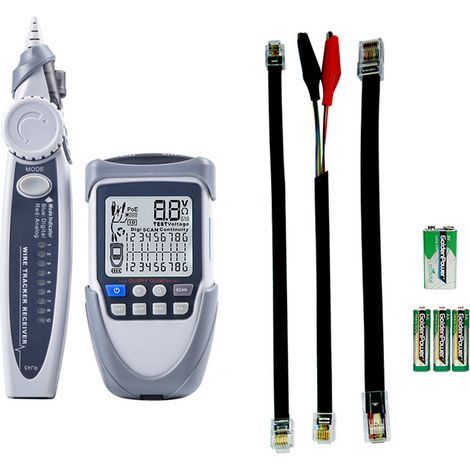 Détecteur de Câbles ET612/ET613 – Localisateur de Câbles Sous Tension avec Écran LCD, Mesure de Tension de Batterie POE, Outil Professionnel pour Électricité (1/2)