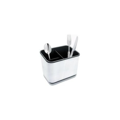 (Noir) Egouttoir à Couverts, Fourchette Cuillère Organisateur Rack Avec 3 Compartiments avec Égouttoir, pour Couteau et Fourchette, Cuillère, Panier de Séchage pour évier (1/5)