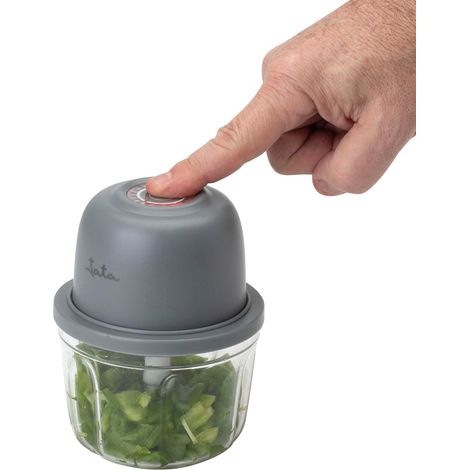 Mini hachoir électrique rechargeable USB-C, hachoir sans fil 430 ml, lame en acier inoxydable 3 hauteurs, broyeur de cuisine sans BPA (1/5)