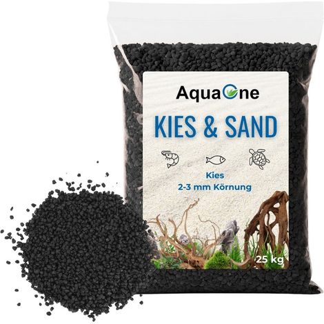 25 kg Schwarzer Quarzkies (2-3 mm) – Premium Bodengrund für Aquarien