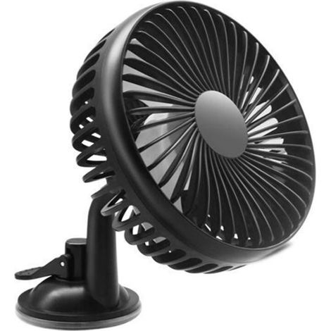 Ventilateur USB Auto Avec Ventouse - 3 Vitesses - Alimentation 12 V / 24 V - Pour Voiture Camion Caravane - 1 Pièce (1/5)