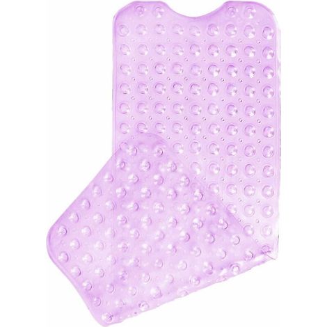 Tapis de baignoire antidérapant en PVC avec 200 ventouses Tapis ultra long pour baignoire et douche 100 x 40 cm, PVC, Transparentes Lila, 100 x 40 cm (1/4)