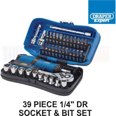 Draper Expert 39-Piece 1/4" Square Drive Socket and Bit Set (Model 04713) (1/2)