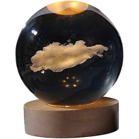 Lampe de table veilleuse boule de verre 3D, jouet éducatif pour bureau, cadeau d'anniversaire-Cloud (1/5)