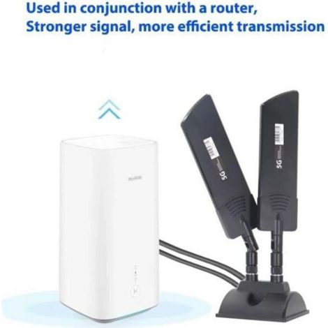Antenne 5G - Gain 42 Dbi - Double Antenne Magnétique TS9 - Compatible Routeur 5G - 600 À 6000 Mhz - Câble RG174 De 3 M - Noir (1/5)