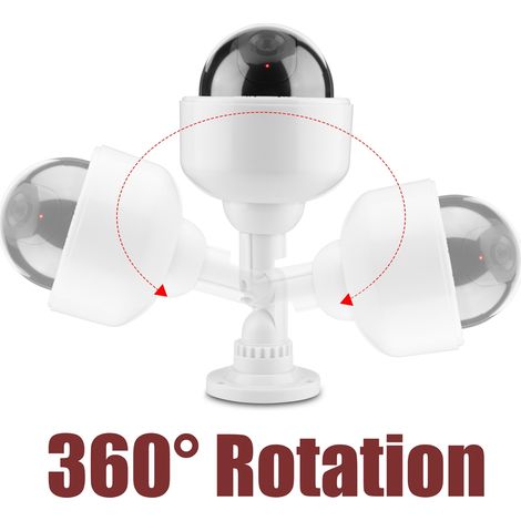 Caméra de Surveillance Fausse Dôme à LED Clignotante, Détecteur Visuel Anti-Intrusion avec Rotation 360° (1/5)