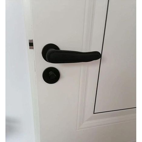 Protecteurs de Poignées de Porte en Silicone (2 Noirs) - Antidérapant, Antichoc, Sécurité Enfants, Antistatique, Isolation Thermique (1/5)