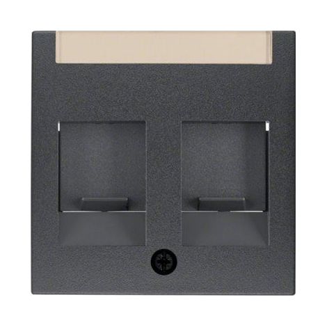Tapa para 2 conectores informatico Hager 11811606 S1/B3/B7 Antracita