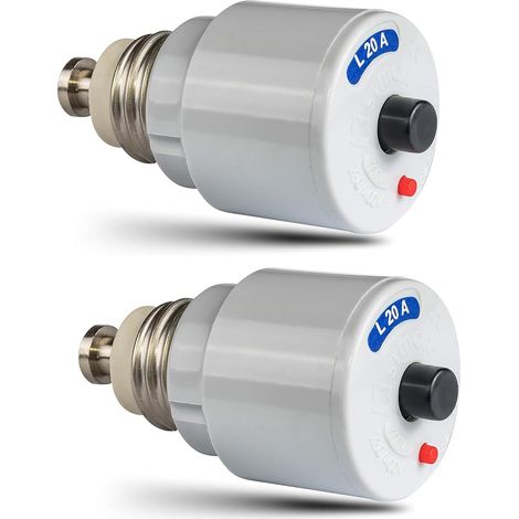 Lot de 2 fusibles automatiques à vis 20 A, filetage E27, type L  (Fusible pour ancienne distribution électrique) 230/400  240/415 (20 A) (1/3)