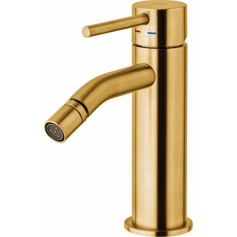 Miscelatore bidet Honey Gold Spazzolato con scarico Clic-Clac 1”1/4G Paffoni serie Light LIG131KHGSP  Ottone - Honey Gold Spazzolato