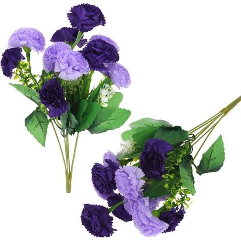 Bouquet di crisantemi artificiali per decorazione di vasi, composizione 35 cm - Viola