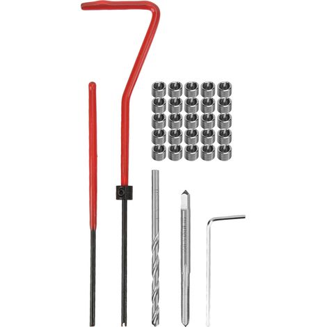 Ortviai Kit de Réparation de Filetages M3x0.5 en Acier Haute Résistance – 30 Pièces, Rouge (1/5)