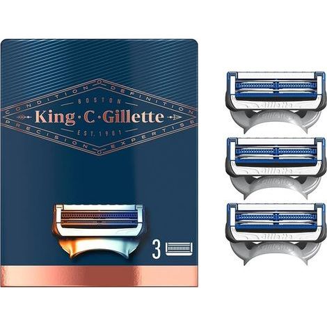King C.Gillette Lames de rasoir pour homme pour le cou, 3 lames de rechange - 20 g