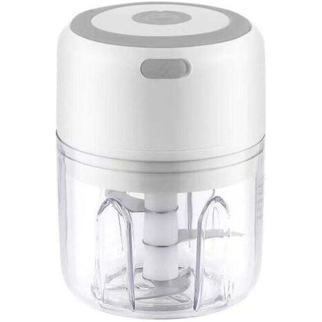 PA Mini hachoir à ail électrique, hachoir à nourriture, mini robots culinaires, mélangeur de nourriture de cuisine portable sans fil avec chargement USB, presse-ail puissant et facile à netto (1/4)