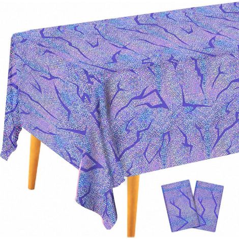 Lot de 2 nappes violettes paillettes holographiques pour décoration d'anniversaire
