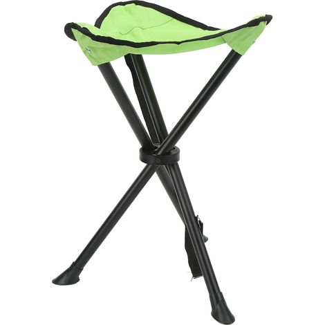 Tabouret pliant trépied 200 kg, antidérapant, stable, portable, pliable pour pêche, camping, pique-nique extérieur, vert (1/5)