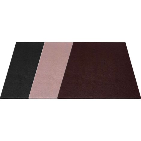 3x Patin feutre autocollant grande feuille à découper 300x210mm très épais 5mm antidérapant pied meuble table chaise parquet protection, noir + marron + beige (1/4)
