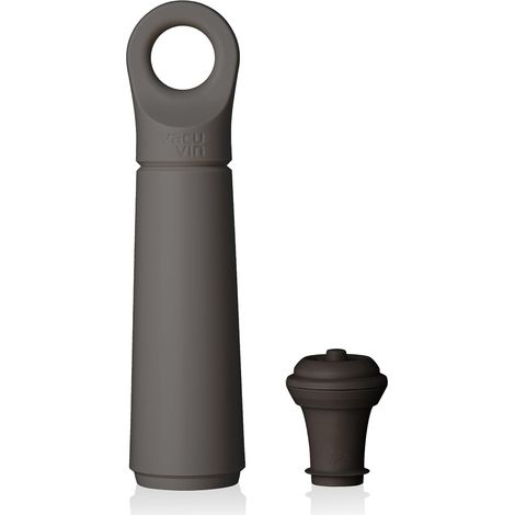 Pompe à Vide pour Vin - Lot de 1 Pompe et 1 Bouchon - Plastique Recyclé Graphite - Conservation Fraîcheur 10 Jours - Usage Domestique et Dégustation (1/4)