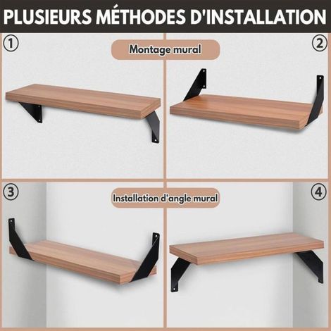Equerre Etagere Murale,2 Pièces Noir Support D’étagère,Taquet Lourd Etagere,Equerre étagère,Support Etagere Murale,Etagere (1/5)