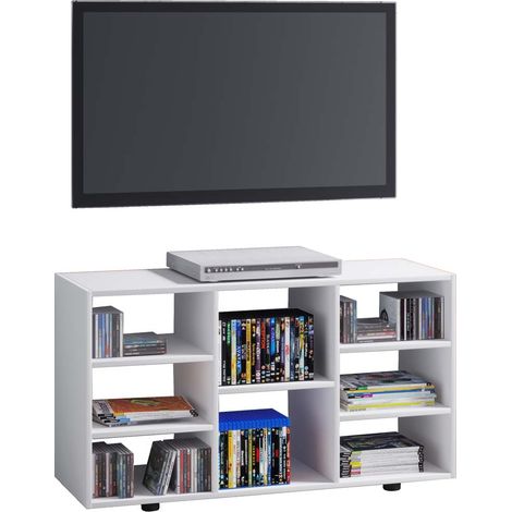 Fetino table TV 8 tablettes blanc.
