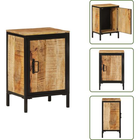 The Living Store Mobile da Bagno 40x30x60 cm in Legno Massello di Mango e Ferro - Mobile in legno