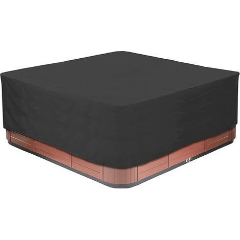 TAISHENGDA-Housse de Protection pour Spa, Bain à Remous,Piscine,Baignoire,Couverture de Spa en Tissu Oxford pour Jardin Extérieur, Anti-poussière,Imperméable à l'eau, Noir, Anti-UV,200x200x30CM (1/5)