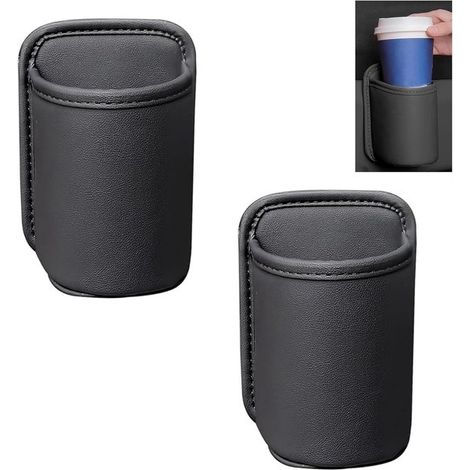 Porte-gobelet de voiture en cuir PU avec support de téléphone, organisateur et boîte de rangement, pour berline, SUV, camion et fourgonnette (1/5)