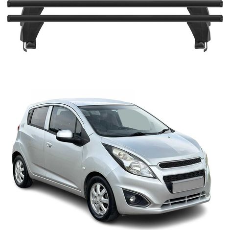 OMAC Dachträger Querträger Alu für Chevrolet Spark M400 2015-2022 – Abschließbar – T-Nut – City-Crash-getestet – Max. 50 kg Schwarz (1/5)