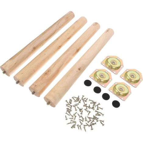 Kit d'extension pour pieds de meubles (rallonges pour pieds de table en bois, lot de 4, pièces de rechange durables) (1/5)