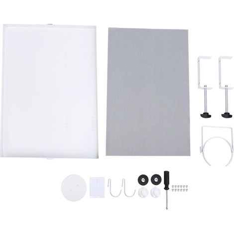 Tablette de chevet avec porte-gobelet, plateau en acier au carbone pour lits superposés, fixation par pinces et crochets, idéale pour les chambres d'étudiants (blanche). (1/5)