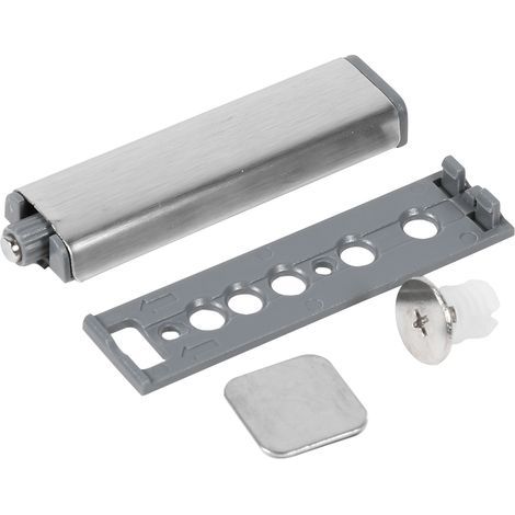 Système de charnière poussoir pour portes et tiroirs de meuble avec amortisseur et butée plastique (1/5)